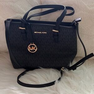 Michael Kors Black Crossbody Bag with Gold Accents